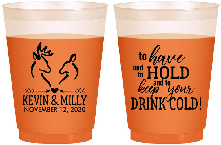 Custom Wedding 16 oz Color Changing Frosted Cups - To Have And To Hold | 250