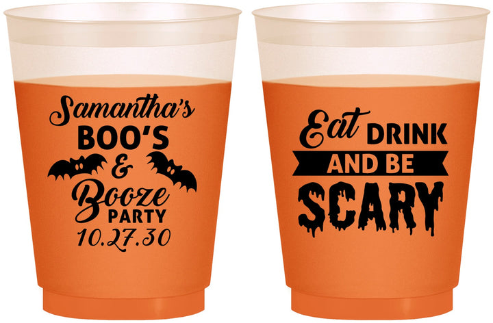 Custom Halloween 16 oz Color Changing Frosted Cups - Boo Booze Scary | 250000