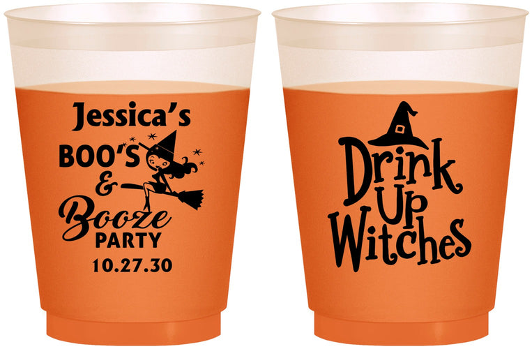 Custom Halloween 16 oz Color Changing Frosted Cups - Drink Up Witches | 250001