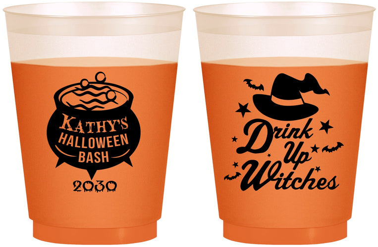Custom Halloween 16 oz Color Changing Frosted Cups - Drink Up Witches | 250004