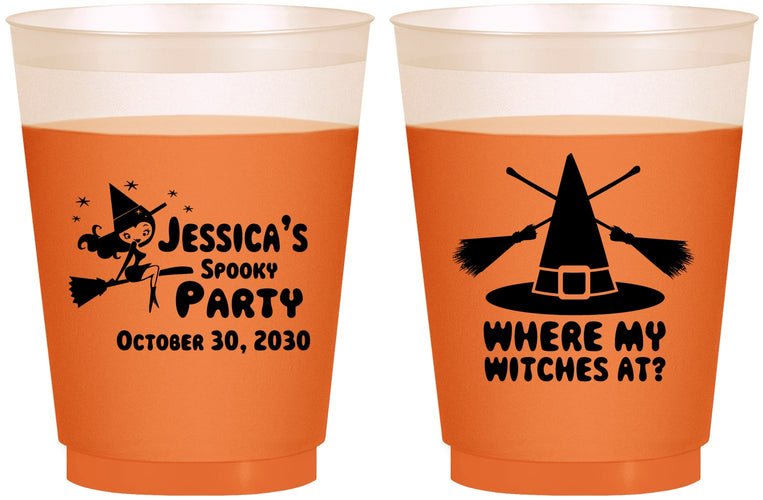 Custom Halloween 16 oz Color Changing Frosted Cups - Witches | 250005