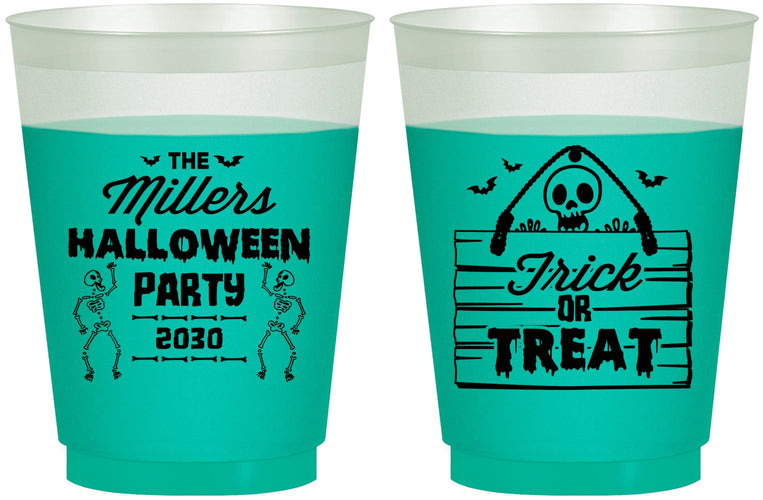 Custom Halloween 16 oz Color Changing Frosted Cups - Trick Or Treat | 250010