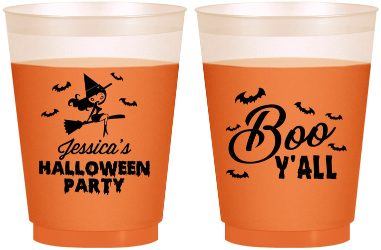 Custom Halloween 16 oz Color Changing Frosted Cups - Witch Boo | 250015