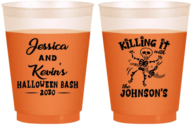 Custom Halloween 16 oz Color Changing Frosted Cups - Skeleton | 250017