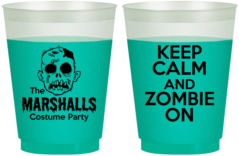 Custom Halloween 16 oz Color Changing Frosted Cups - Zombie | 250018