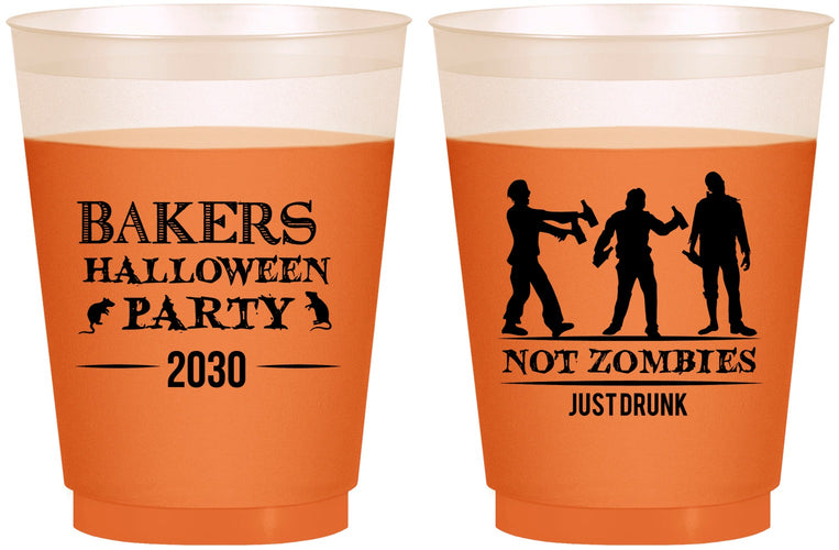 Custom Halloween 16 oz Color Changing Frosted Cups - Zombies | 250023