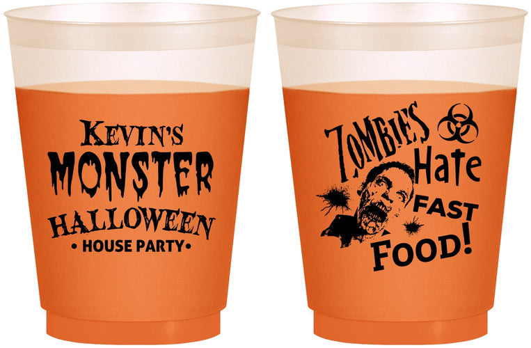 Custom Halloween 16 oz Color Changing Frosted Cups - Monster Zombie | 250027