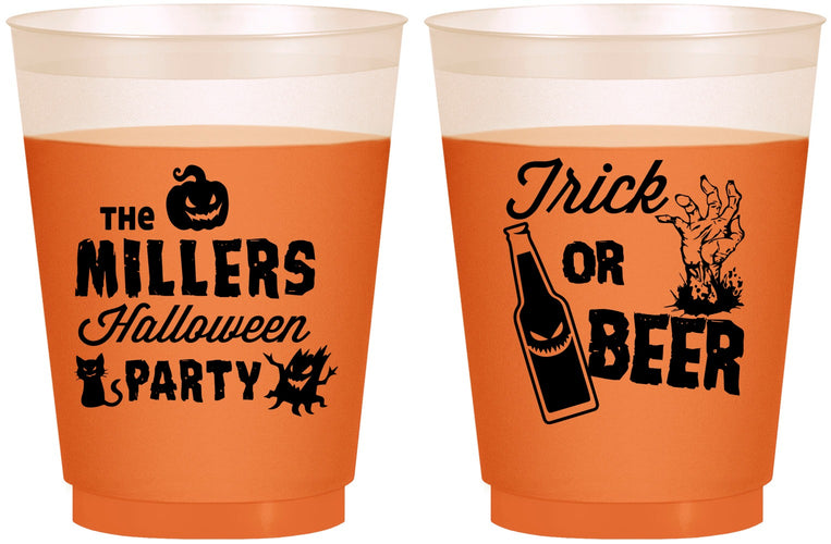 Custom Halloween 16 oz Color Changing Frosted Cups - Trick Or Beer | 250032