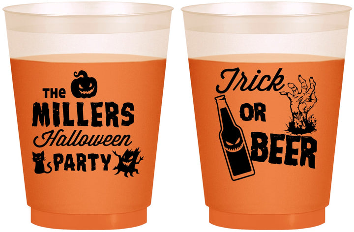 Custom Halloween 16 oz Color Changing Frosted Cups - Trick Or Beer | 250032