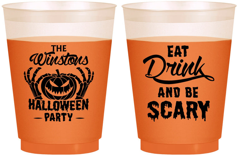 Custom Halloween 16 oz Color Changing Frosted Cups - Eat Drink Be Scary | 250033