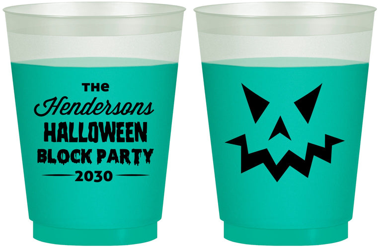 Custom Halloween 16 oz Color Changing Frosted Cups - Pumpkin | 250034
