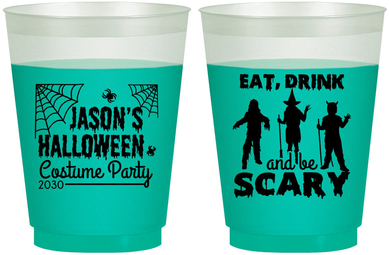 Custom Halloween 16 oz Color Changing Frosted Cups - Eat Drink Be Scary | 250038