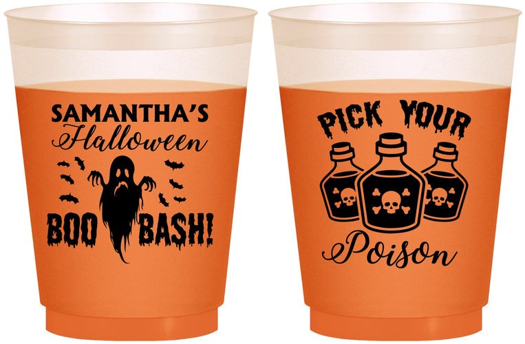 Custom Halloween 16 oz Color Changing Frosted Cups - Boo Bash | 250043