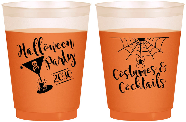 Custom Halloween 16 oz Color Changing Frosted Cups - Costumes Cocktails | 250048