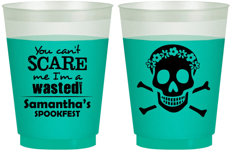 Custom Halloween 16 oz Color Changing Frosted Cups - Sugar Skull | 250050