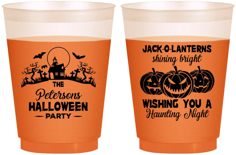 Custom Halloween 16 oz Color Changing Frosted Cups - Jack O Lantern | 250053