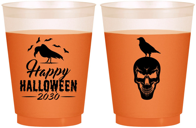 Custom Halloween 16 oz Color Changing Frosted Cups - Skeleton | 250056