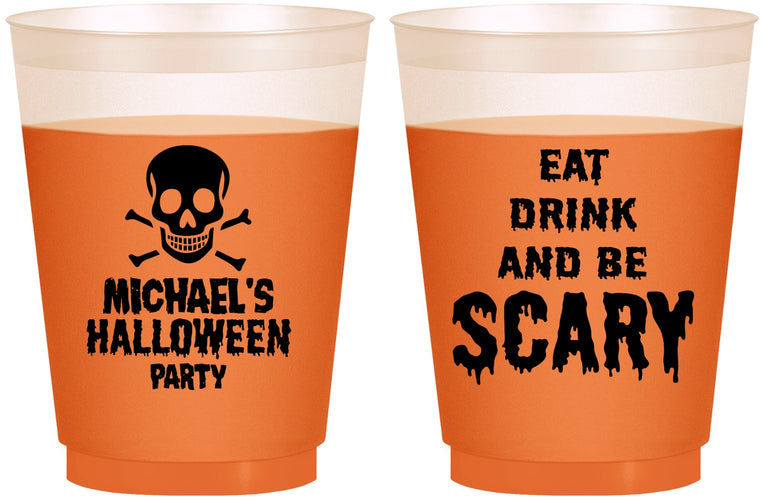 Custom Halloween 16 oz Color Changing Frosted Cups - Eat Drink Be Scary | 250059