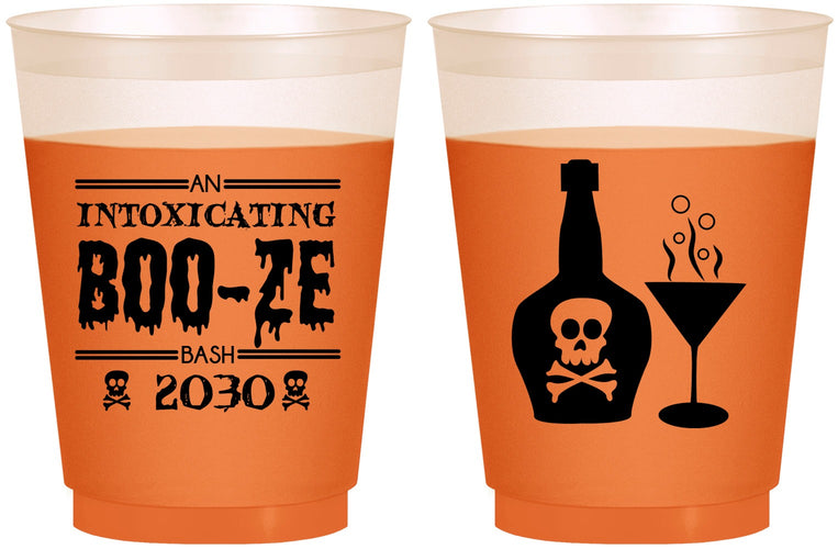 Custom Halloween 16 oz Color Changing Frosted Cups - Booze Wine | 250060