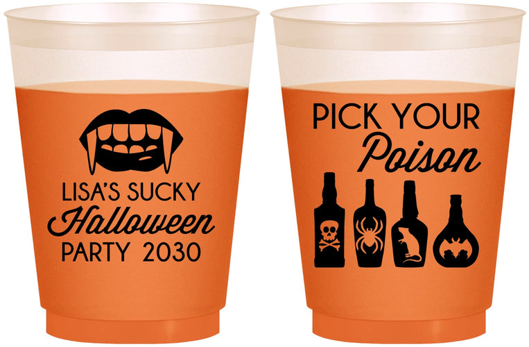 Custom Halloween 16 oz Color Changing Frosted Cups - Pick Your Poison | 250065