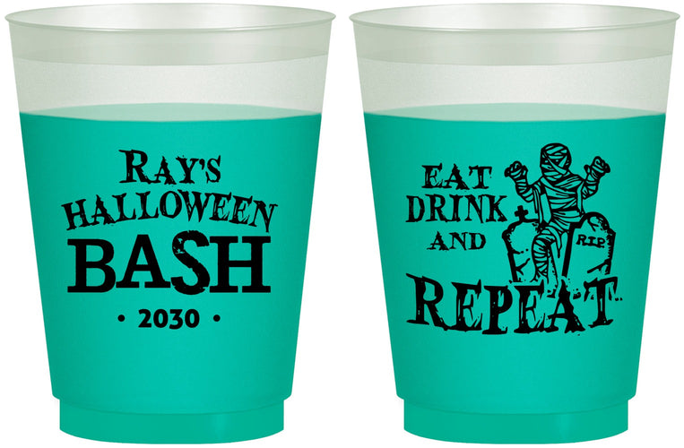 Custom Halloween 16 oz Color Changing Frosted Cups - Mummy | 250066