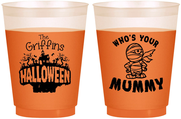 Custom Halloween 16 oz Color Changing Frosted Cups - Whos Your Mummy | 250067