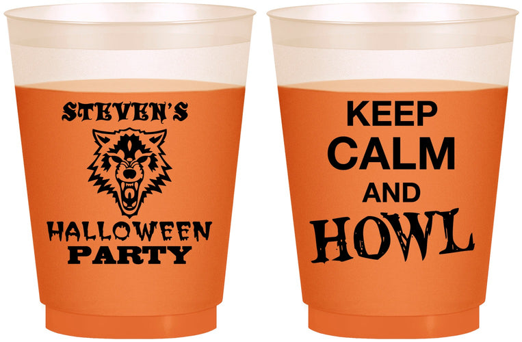 Custom Halloween 16 oz Color Changing Frosted Cups - Howl | 250069