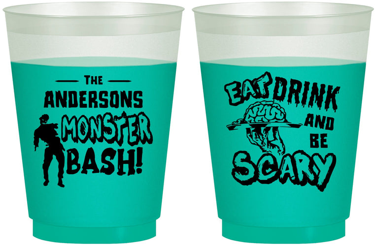 Custom Halloween 16 oz Color Changing Frosted Cups - Eat Drink Be Scary | 250070