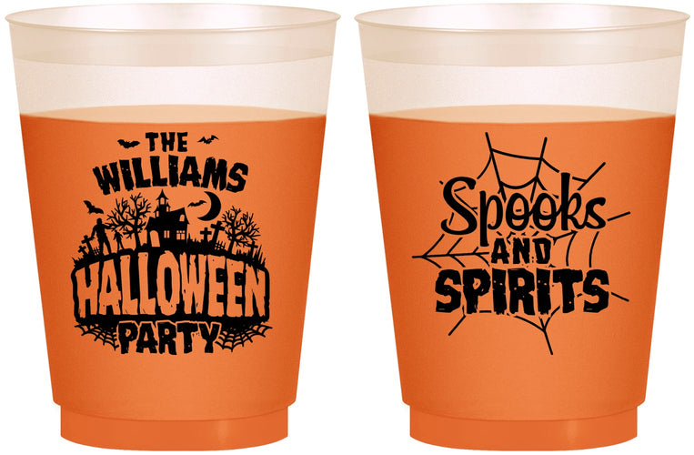Custom Halloween 16 oz Color Changing Frosted Cups - Spooks Spirits | 250072