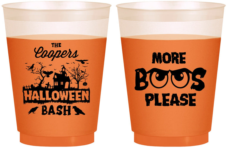 Custom Halloween 16 oz Color Changing Frosted Cups - Haunted House | 250075
