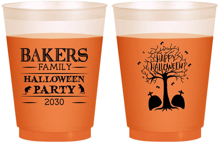 Custom Halloween 16 oz Color Changing Frosted Cups - Graveyard Shift | 250076