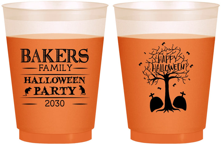 Custom Halloween 16 oz Color Changing Frosted Cups - Graveyard Shift | 250076