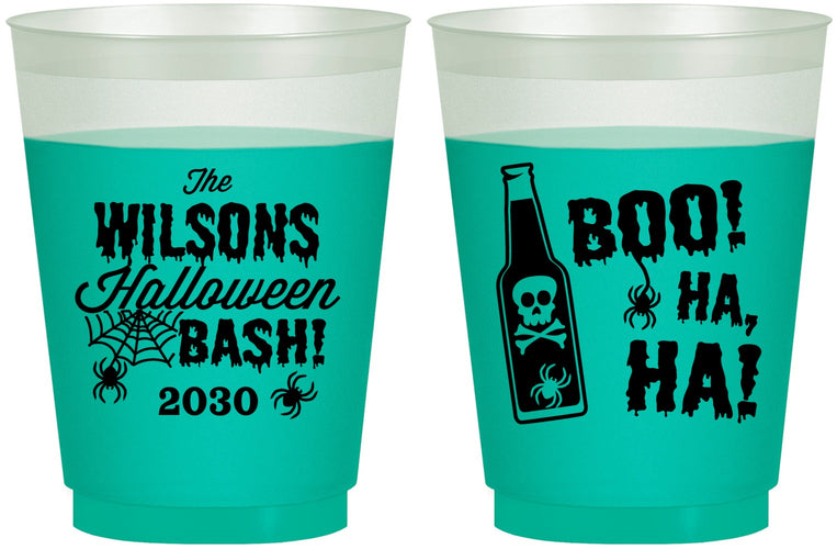 Custom Halloween 16 oz Color Changing Frosted Cups - Boo Skeleton | 250078