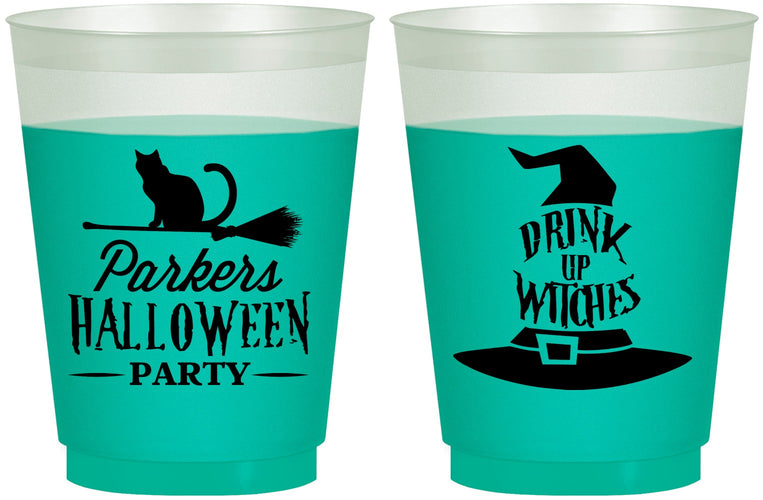 Custom Halloween 16 oz Color Changing Frosted Cups - Drink Up Witches | 250094