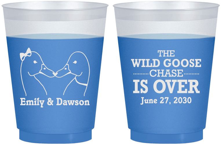Custom Wedding 16 oz Color Changing Frosted Cups - Wild Goose | 251