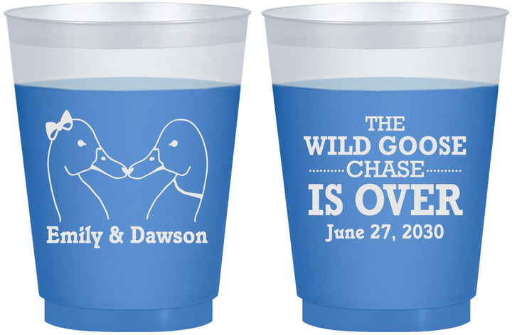 Custom Wedding 16 oz Color Changing Frosted Cups - Wild Goose | 251