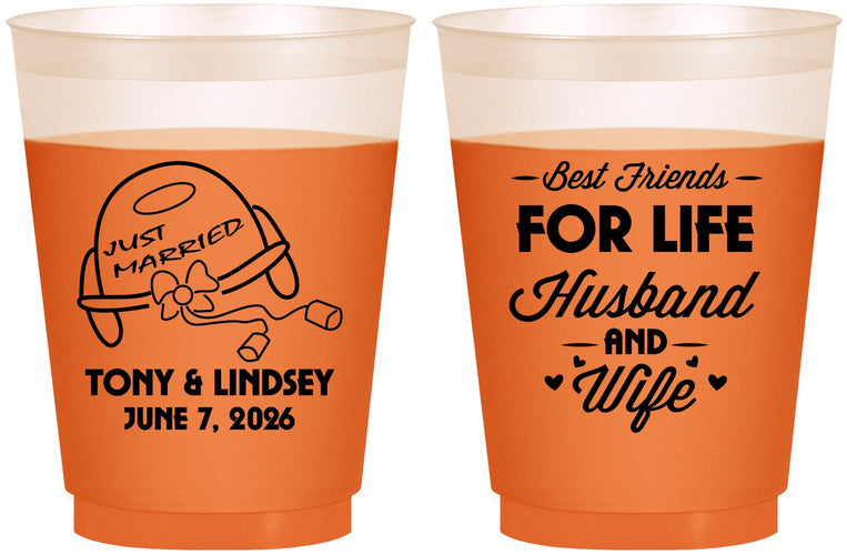 Custom Wedding 16 oz Color Changing Frosted Cups - Best Friends For Life | 256
