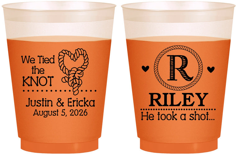 Custom Wedding 16 oz Color Changing Frosted Cups - We Tied The Knot | 260
