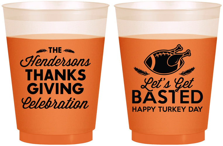 Custom Thanksgiving 16 oz Color Changing Frosted Cups - Lets Get Basted | 260003