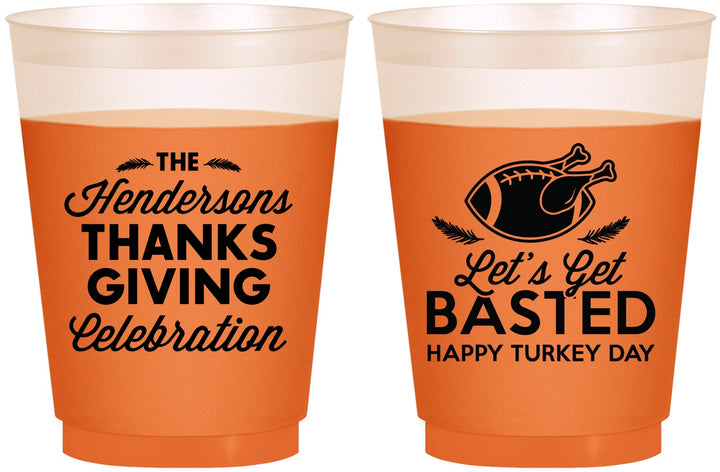 Custom Thanksgiving 16 oz Color Changing Frosted Cups - Lets Get Basted | 260003