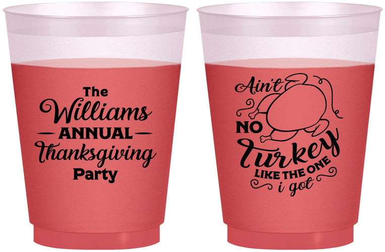 Custom Thanksgiving 16 oz Color Changing Frosted Cups - Turkey | 260005