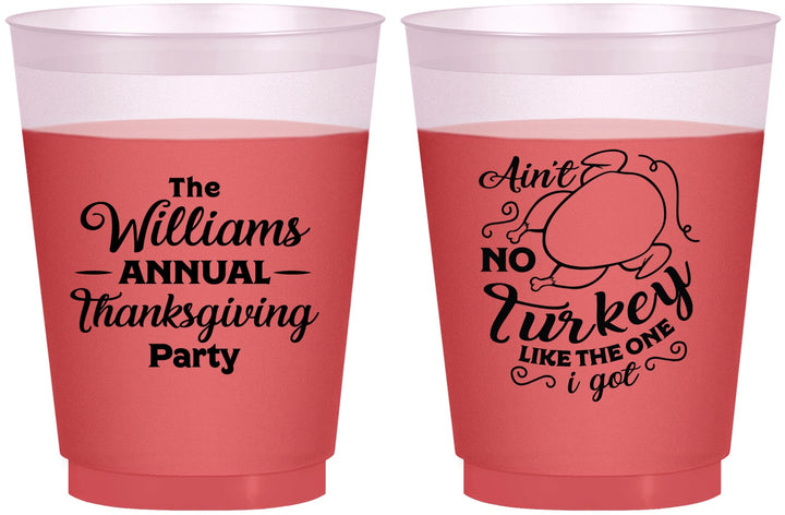 Custom Thanksgiving 16 oz Color Changing Frosted Cups - Turkey | 260005
