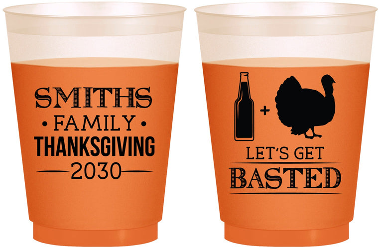 Custom Thanksgiving 16 oz Color Changing Frosted Cups - Lets Get Basted | 260008