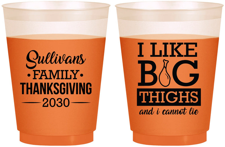 Custom Thanksgiving 16 oz Color Changing Frosted Cups - Big Thighs | 260011