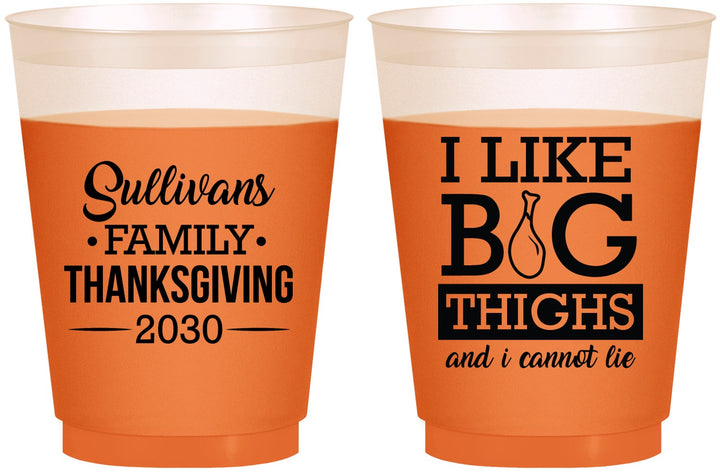 Custom Thanksgiving 16 oz Color Changing Frosted Cups - Big Thighs | 260011