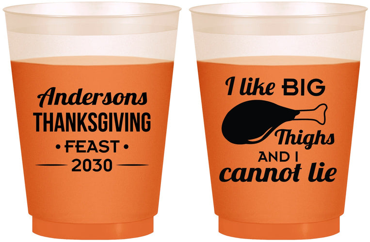 Custom Thanksgiving 16 oz Color Changing Frosted Cups - Big Thighs | 260023