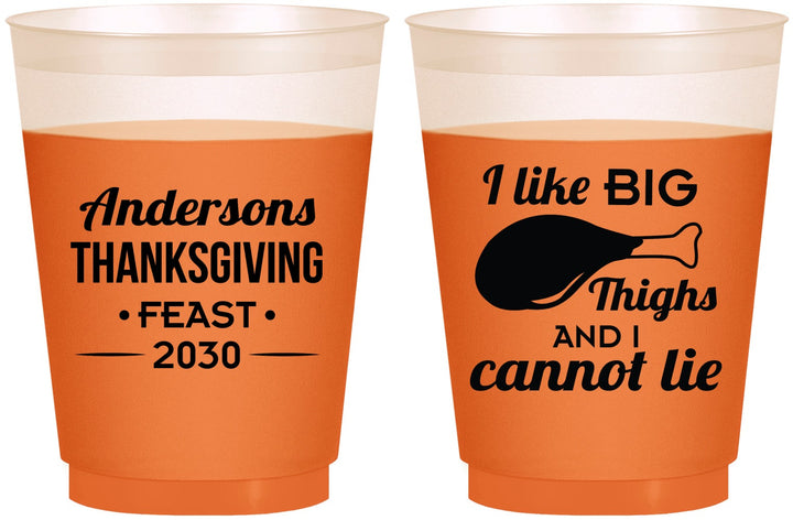 Custom Thanksgiving 16 oz Color Changing Frosted Cups - Big Thighs | 260023