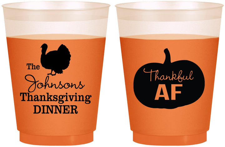 Custom Thanksgiving 16 oz Color Changing Frosted Cups - Thankful Af | 260026