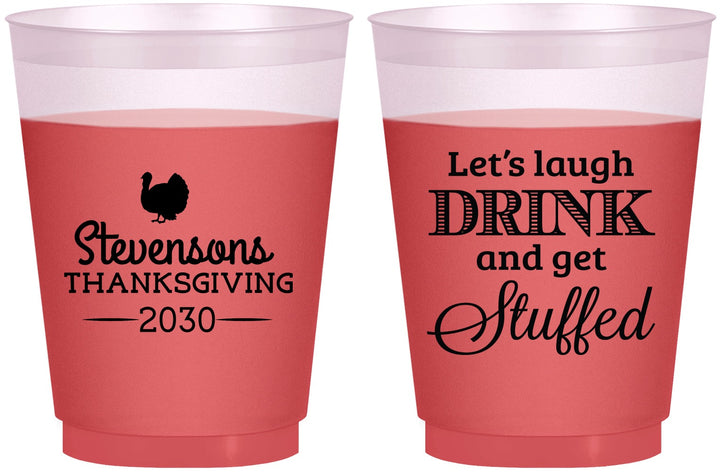 Custom Thanksgiving 16 oz Color Changing Frosted Cups - Turkey Stuffed | 260037