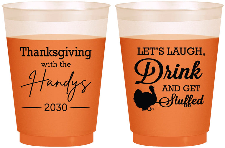 Custom Thanksgiving 16 oz Color Changing Frosted Cups - Turkey Stuffed | 260038